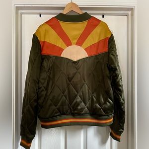 CLASSIC ROCK COUTURE Retro Sun Rise Satin Bomber Jacket